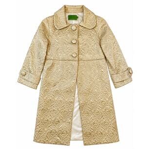 Vintage Rapsodia Women’s M Cream Gold Metallic Brocade Jacquard Statement Coat